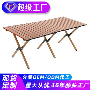 โต๊ะพับกลางแจ้ง 60x60 ซม. โต๊ะปิกนิกแบบพกพาสำหรับตั้งแคมป์ โต๊ะม้วนไข่ น้ำหนักเบา พับได้ รูปทรงสี่เหลี่ยมผืนผ้า - Product Image 3