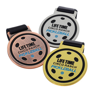 Medallas Deportivas de Recuerdo, Medallas de Pickleball Redondas Esmaltadas en Oro, Plata y Cobre, Medallas Deportivas Personalizadas con Logotipo de Aleación de Zinc - Product Image 2