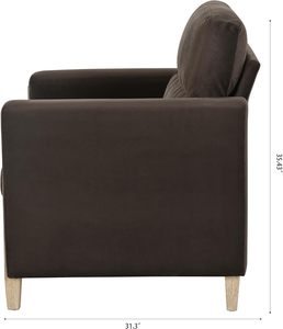 Poltrona Girevole Imbottita Morbida per Hotel <span class=keywords><strong>e</strong></span> Ufficio Domestico Design Moderno con Gambe in Legno - Product Image 6