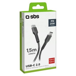 Cavo USB C CHARGING DATA <b>CABLE</b> 25W Black 1,5m TECABLETCC20K - Product Image 2