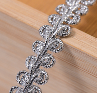 Eco-Friendly 0.9cm Wide Polyester Braided Metallic Yarn Lace Trim Embroidered Sequin Decoration Sewing Crafts Clothing