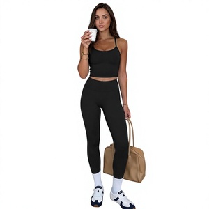 Meilleur ensemble de sport 2 pièces pour femme, leggings sans couture taille haute et haut de sport à séchage rapide, prêt à être expédié - Product Image 5