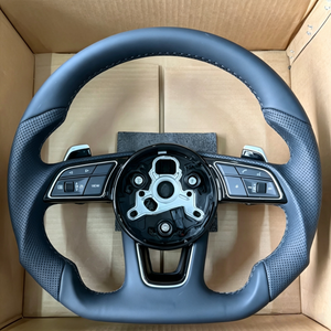 Volant en cuir de qualité supérieure compatible avec <span class=keywords><strong>Audi</strong></span> RS RS3 RS7 A3 A4 A5 A7 Q7 TT TTs R8, volant en fibre de carbone, <span class=keywords><strong>prix</strong></span> d'usine - Product Image 1