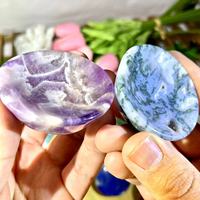 Bol en cristal de guérison naturel sculpté à la main bol de méditation en fluorite de quartz rose pour la décoration