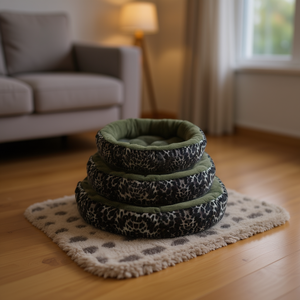 Cuccia per Cani Yommy Morbida con Stampa Leopardata, Taglie S M L, Base Impermeabile Antiscivolo - Product Image 2