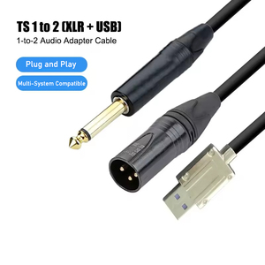 Câble audio USB 3-en-1 TS vers XLR ABCCABLS, câble sonore Hi-Fi Plug and Play <span class=keywords><strong>pour</strong></span> microphone, guitare, <span class=keywords><strong>PC</strong></span>, enregistrement en studio - Product Image 1