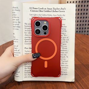 Custodia per telefono cellulare di lusso rossa <span class=keywords><strong>Iphone</strong></span> <span class=keywords><strong>12</strong></span> 13 14 16 15 <span class=keywords><strong>Pro</strong></span> Max ricarica Wireless <span class=keywords><strong>Cover</strong></span> posteriore con cordino magnetico - Product Image 6
