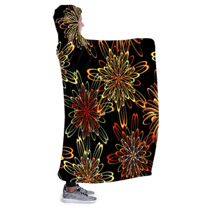 Đầy Màu Sắc Tùy Chỉnh Thiết Kế In Thăng Hoa Wearable Fleece Sherpa Trùm Đầu Chăn Cho Mùa Đông - Product Image 5