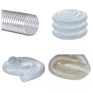 PVC plastic flexible stainless steel wire screw braided reinforced suction hose