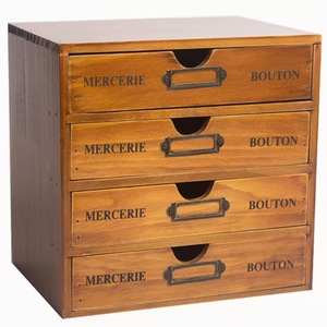Wooden <b>Drawer</b> <b>Storage</b> <b>Box</b> A4 Size Desktop Organizer Cosmetic Sticker Holder Rectangle Standing Type Big Capacity Tidy Office Use - Product Image 5