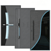 Solution de sécurité haut de gamme pour villa, porte d'entrée en alliage d'aluminium au design moderne, multiples verrous, isolation thermique, antivol extérieur