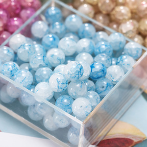 Cuentas de vidrio redondas de 10 mm teñidas con tinta para hacer pulseras DIY, cuentas sueltas para la creación de joyería, verano 2024, origen Yiwu - Product Image 2