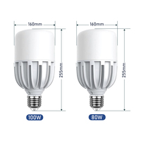 Ampoule LED haute puissance 80W 100W AC220V avec couvercle en aluminium, LED SMD, ampoule haute baie E27 B22 Stick