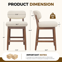 Tabourets de bar commerciaux modernes de luxe à hauteur de comptoir, avec cadre en bois massif, dossier ergonomique stable, écologiques, pour salon et centre commercial
