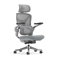 Chaise de bureau ergonomique pliable à dossier haut avec inclinaison à quatre positions, soutien lombaire réglable et repose-pieds pour le bureau à domicile