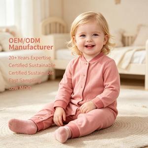 Combinaison de sommeil et de jeu <span class=keywords><strong>sans</strong></span> pieds en coton écologique unisexe pour bébé, avec teinture végétale naturelle et motif Tie-Dye, vente en gros - Product Image 1