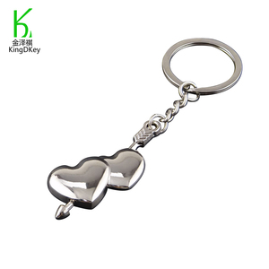 Chất Lượng Cao Couple Tim Quà Tặng Kim Loại Tình Yêu <span class=keywords><strong>Keyring</strong></span> Đôi Hearts Shape <span class=keywords><strong>Keyring</strong></span> Với Mũi Tên Mặt Dây Chuyền - Product Image 3