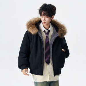 <span class=keywords><strong>Piumino</strong></span> Vintage Stile Americano con Grande Collo in Pelliccia, Cappotto con Cappuccio, Trench Goffrato Stile Montagna, Cappotto Invernale Imbottito Caldo - Product Image 4