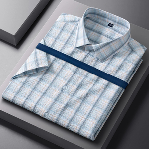 New in <strong>Shirt</strong> Thin Summer Plaid Short Sleeve <strong>Shirts</strong> <strong>for</strong> <strong>Men</strong> Casual Fashion Korean Popular Trend Clothes - Product Image 3