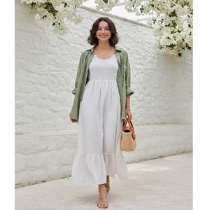 Vestido Casual de Verano para Mujer, Suave y Cómodo, Tela Ligera y Transpirable, Perfecto para Vacaciones en la Playa, Ropa de Estilo Viajero - Product Image 1