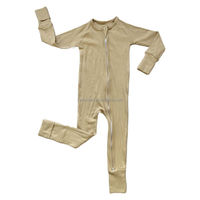 Ruidian personnalisé bambou bébé pyjamas 100% coton enfants vêtements de nuit combinaisons bébé tricot barboteuse bébé tricot fermeture éclair Onesie