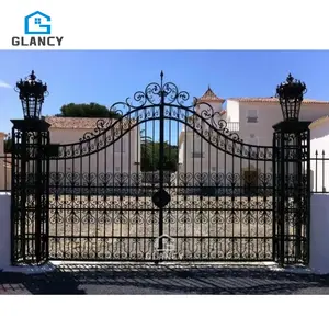 Wrought Iron Door Main Gate/ Hand Made Iron Main Designs House Steel Gate Design