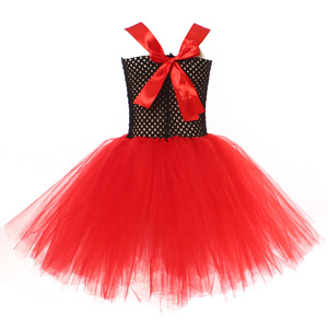 Costume da <span class=keywords><strong>Regina</strong></span> di Cuori per Bambine 2024, Abito da Carnevale per Halloween, Vestito Tutu Elegante con Corona, Classico Abito Rosso da <span class=keywords><strong>Regina</strong></span> del Paese delle Meraviglie - Product Image 4