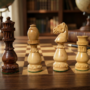 Juego de Piezas de Ajedrez de Madera Hechas a Mano para Niños, Diseño Real, Caballero, Bispo, Torre, Rey Tallados, Unisex, Ecológico, Decorativo - Product Image 1