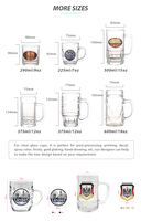 Vente en gros de tasses à bière en verre avec logo personnalisé en alliage de zinc, souvenir touristique