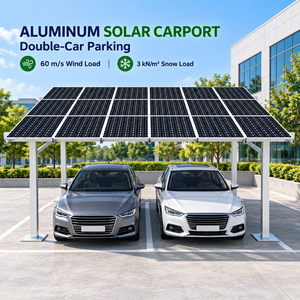 Support de carport solaire en aluminium pour deux voitures, résidentiel et commercial, installation rapide, OEM, taille et logo personnalisés, vente en gros - Product Image 1