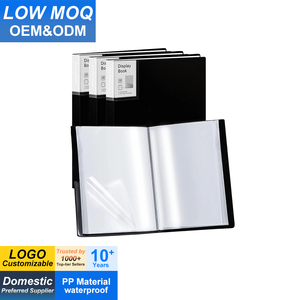 Porte-documents avec pochettes en plastique 9"x12" noir, pour l'affichage d'œuvres d'art, 30 pochettes, capacité de 60 pages - Product Image 1