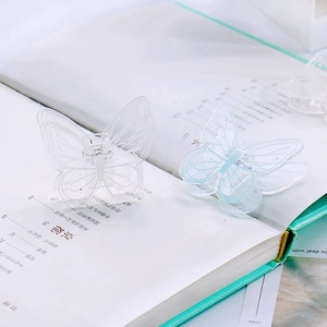 Clips de reliure en <span class=keywords><strong>acrylique</strong></span> multicolores mignons en forme de papillon, clips pour planificateur, pince à papier, fournitures de bureau décoratives, papeterie scolaire - Product Image 4