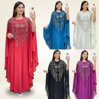 Abaya Dubaï Turquie Modeste Kaftan Islamique Musulman Robe Africaine Oversize Appliquée Femme Mousseline Boubou Ankara Dashiki Ensemble 2 Pièces