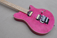 Flyoung Rose Red 6 Senar Gitar Elektrik M dengan Floyd Rose Bridge dan Veneer Maple