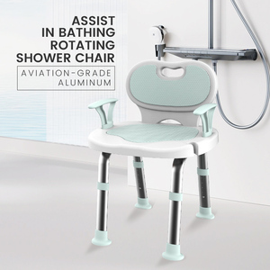 Chaise de douche rotative à 360 degrés, légère, à un clic, avec grand dossier - Product Image 1