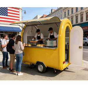 Remorque Ronde Entièrement Équipée pour Food Trucks avec Comptoir Réglable et Espace de Marquage pour Marchés Urbains - Product Image 1