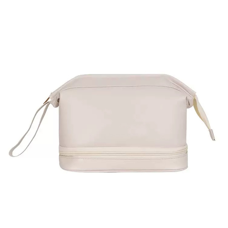 Zipper Closure Cosmetic Bag with Handle for Toiletry Pouch