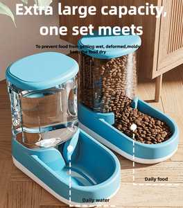 Dispenser air dan pengumpan kucing anjing 2 IN 1 otomatis Set air mancur pemberi makan hewan peliharaan anti licin untuk hewan peliharaan - Product Image 2