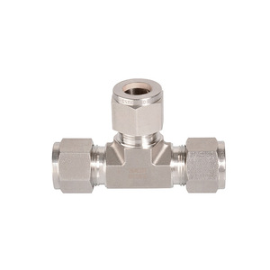 Connecteur en T métrique en acier inoxydable SS316, 2-50 mm, double raccord hydraulique à double ferule - Product Image 1
