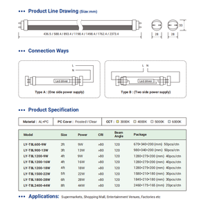 Siêu Sáng 2ft 3ft 4ft 6ft 8ft Nhôm PC Ấm Lạnh Trắng G13 18W <span class=keywords><strong>T8</strong></span> Đèn 1200Mm <span class=keywords><strong>LED</strong></span> <span class=keywords><strong>T8</strong></span> Ống Ánh Sáng - Product Image 5