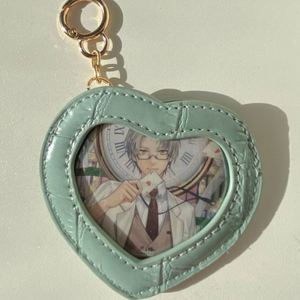 Porte-clés en forme de mini-cœur durable en cuir PU de qualité supérieure avec pochette pour la promotion des événements et des bureaux (vente en gros) - Product Image 1