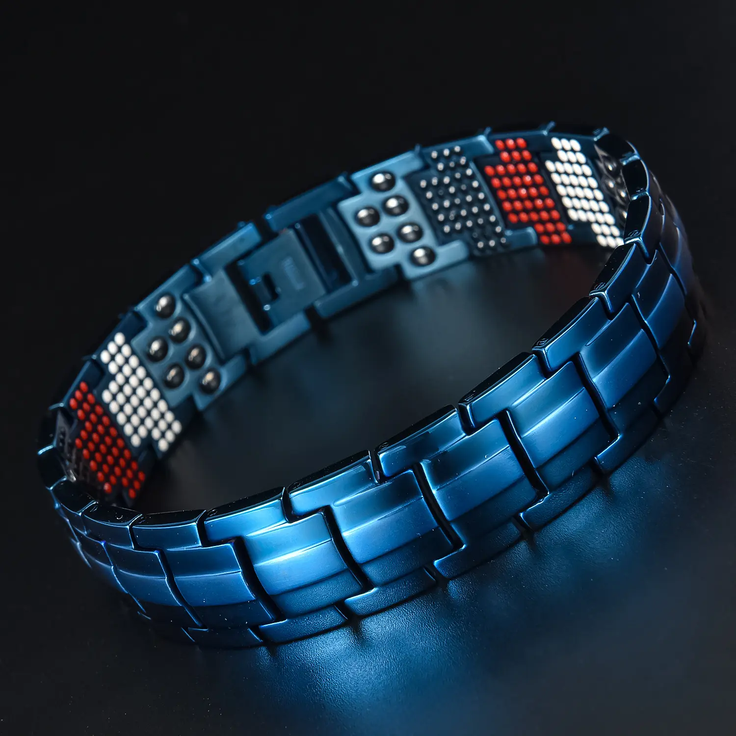Puur Titanium Armband Groothandel Fashion Galvaniseren Zwart Vier In Een Negatieve Ion Magneet Gezondheid Armband Heren Armbanden