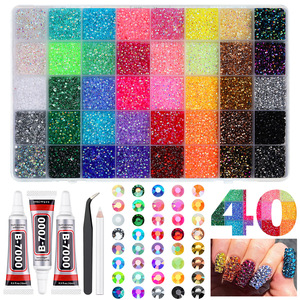 Perles en résine AB de 3 mm, couleurs mélangées, perles plates brillantes, perles plates rondes, accessoires de décoration pour nail art, bijoux et artisanat DIY - Product Image 6