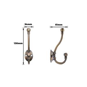 หมุดยึดหมวกและโค้ท ฐานรูปไข่ สีทองเหลือง PK1 - Product Image 2