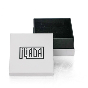 Boîte d'emballage en carton rigide noir de luxe personnalisée en gros avec logo sur le couvercle et la base pour bijoux - Product Image 6
