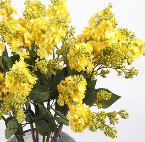 Atacado artificial do lilás flor planta casamento decoração casa branco amarelo azul