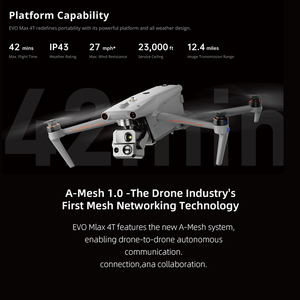 AUTEL EVO Max 4T Integrates a Wide-angle Zoom Infrared Laser Ranging System and Is a 720. Obstacle Avoidance <b>Drone</b> - Product Image 5