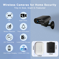 Mini Cámara Portátil con Visión Nocturna HD, Cámara de Seguridad WiFi Inalámbrica con Detección de Movimiento, Almacenamiento en la Nube y SD, Gran Angular