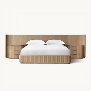 Letto matrimoniale di lusso in legno imbottito in velluto diamantato - Product Image 5
