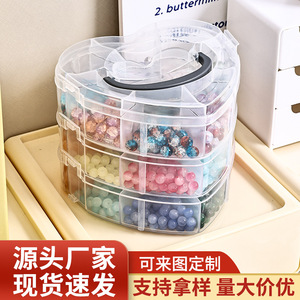 Multi Layer Bead <b>Storage</b> <b>Box</b> Transparent <b>Stackable</b> With Compartments For Jewelry Craft Supplies Heart Shaped Tote Bag 3 Layer - Product Image 4